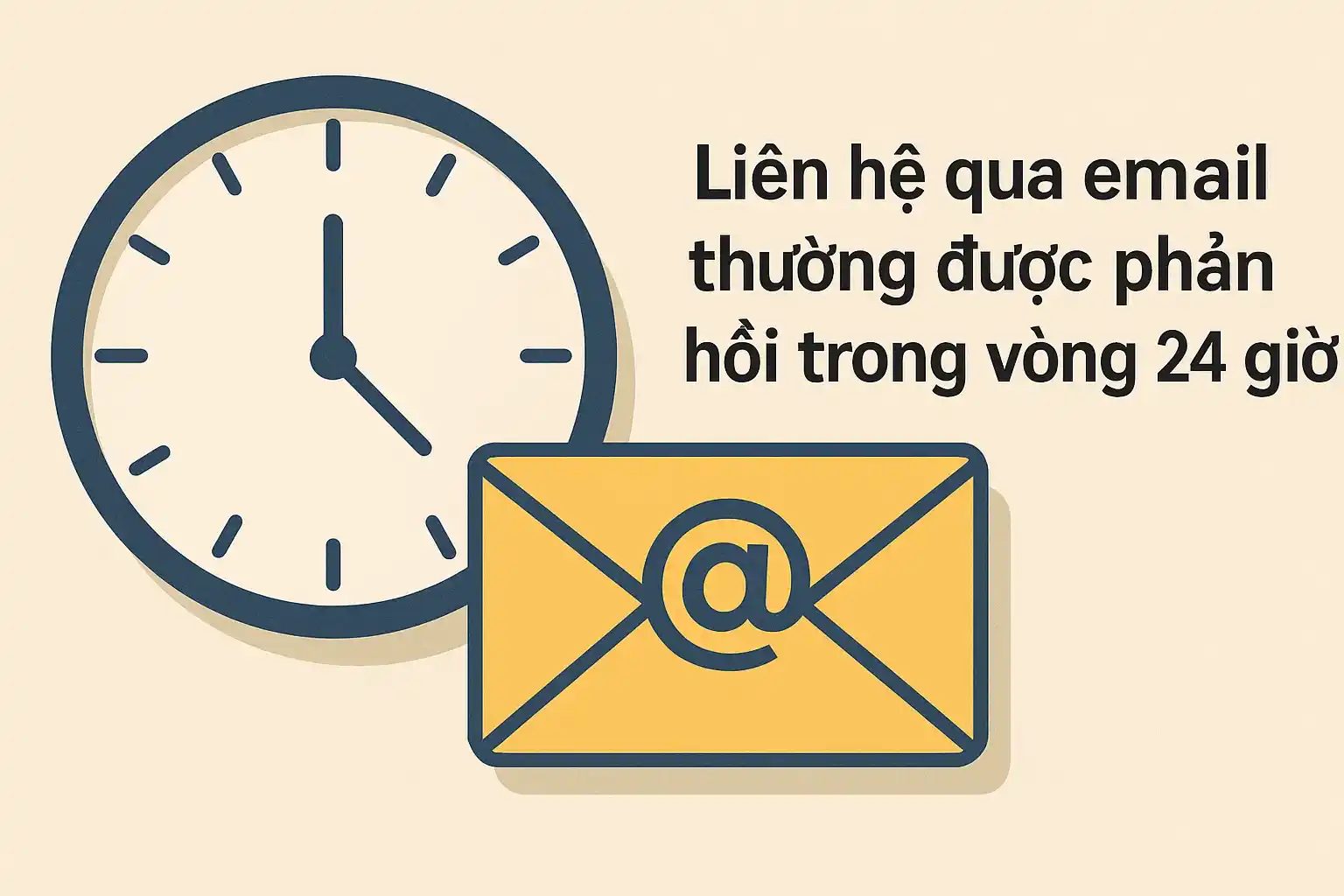 Liên hệ qua email thường được phản hồi trong vòng 24 giờ