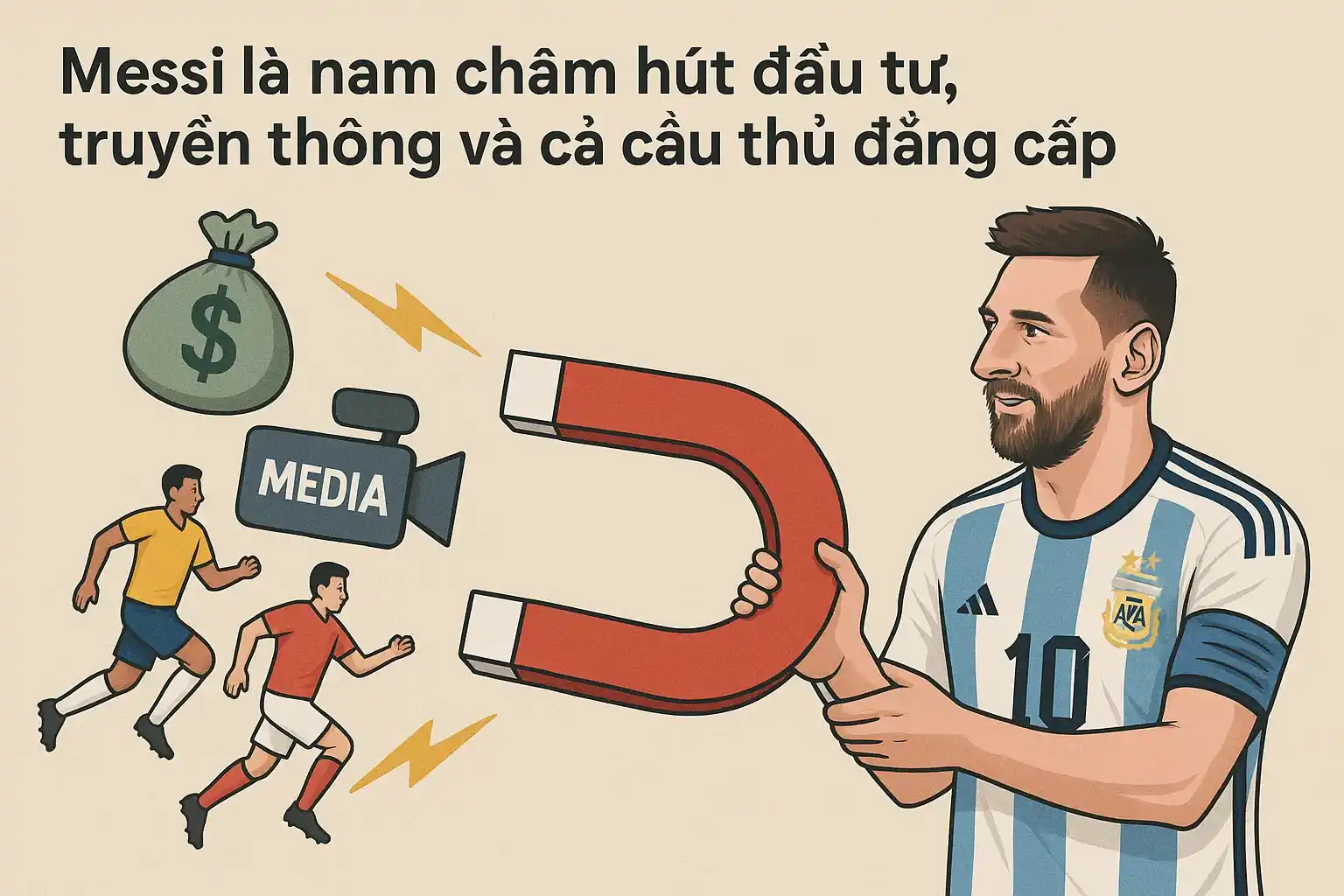 Messi là nam châm hút đầu tư, truyền thông và cả cầu thủ đẳng cấp.